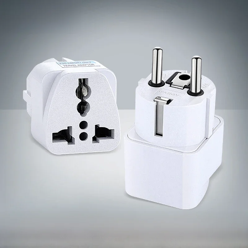 Universal EU Plug Grey Adapter International AU UK US To Euro KR Travel Adaptor Electrical Converter
