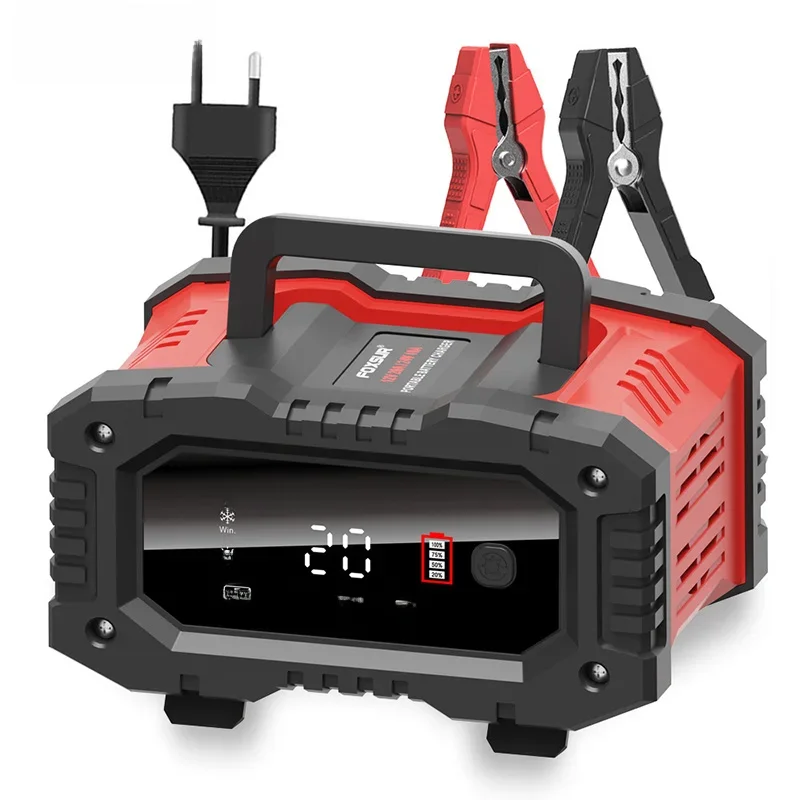 12v/24v Fully Automatic Battery Charger 7-segment Smart Car Battery Charger Pulse Repair for Agm Gel