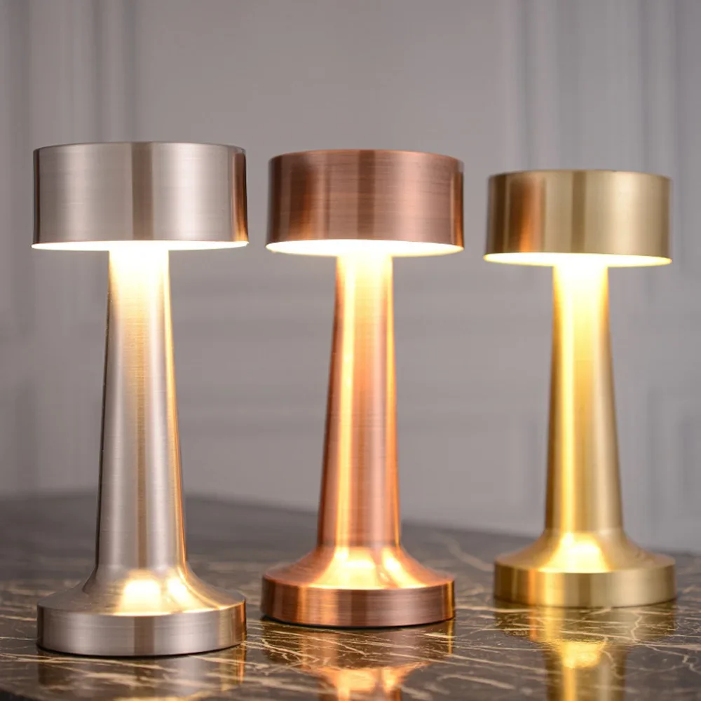 Retro Table Lamp Metal Touch Decor for Bar Coffee Table Restaurant Decoration Light Desk LED
