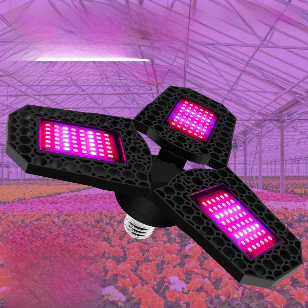 E27 LED Plant Grow Lights Full Spectrum Phytolamp Flower Seeds Hydroponics Growth Lamp Foldable For