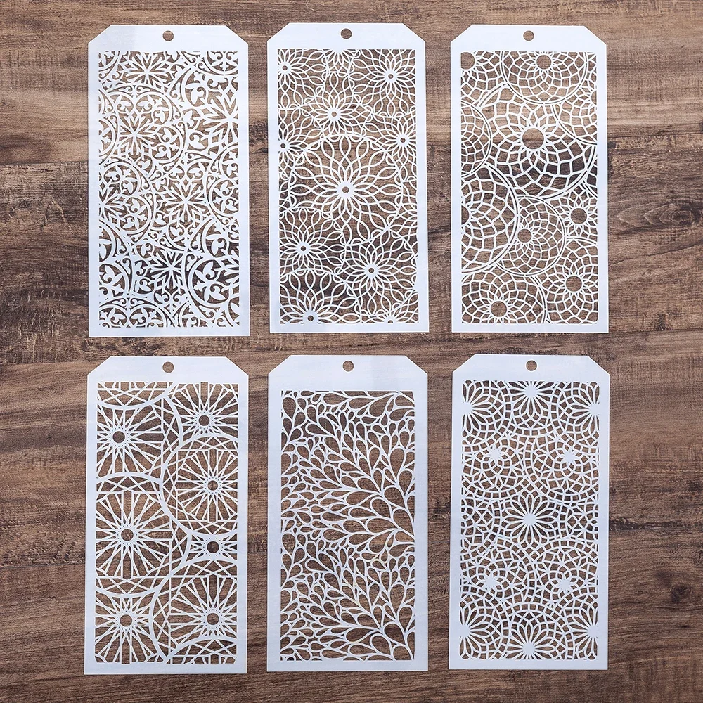 6 PCS DIY Craft Poppy Tropical Leaf Stencil for DIY Scrapbooking Stamping Album Crafts Decorative
