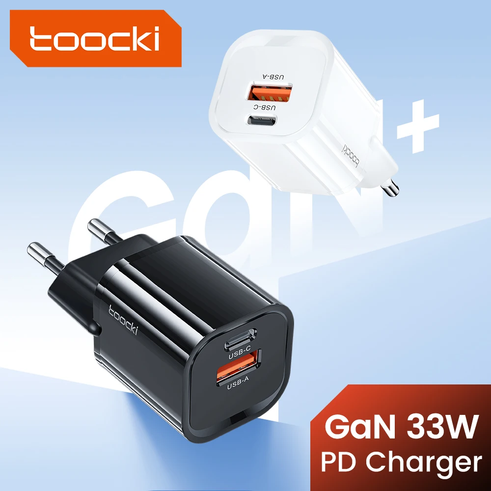 Toocki 33W GaN Charger Quick Charge 3.0 PD 25W Fast Charging for Samsung S23 S22 Ultra S21 S20 USB C