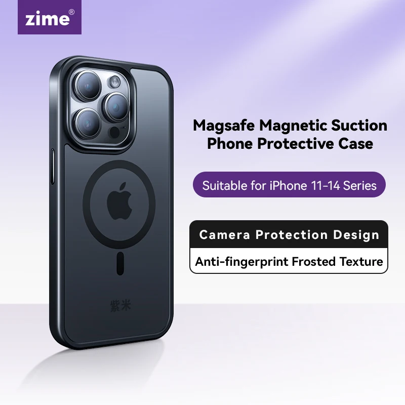 zime Luxury Matte Phone Case for iPhone 14 13 12 11 Pro Max Magnetic Magsafe Wireless Charging