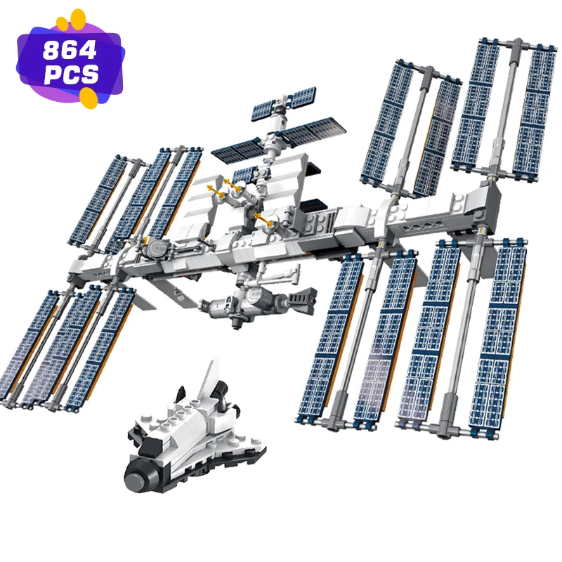 876pcs Ideas 21321 International Space Station Building Blocks Kit Bricks Classic Movie Model Kids
