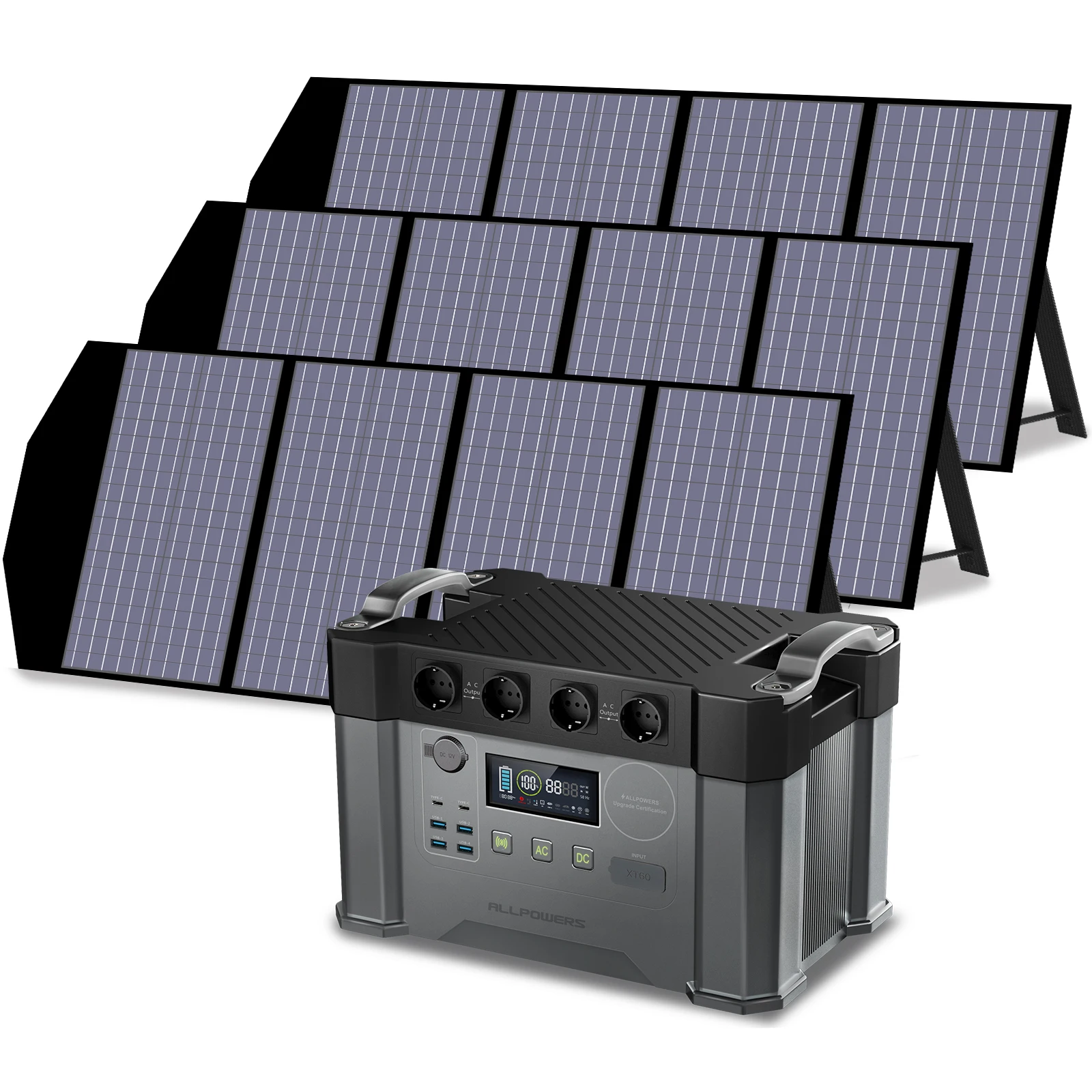ALLPOWERS Portable Power Station with Solar Panel, 140W 280W 420W Photovoltaic Panel for 2000W Solar