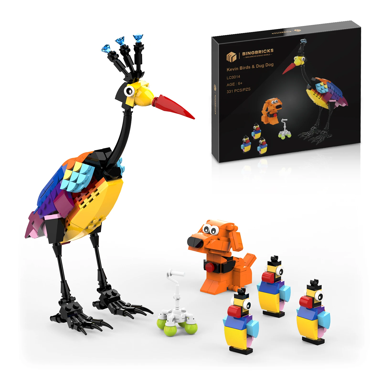 MOC Up Kevin The Bird Peluche Building Block Educational DIY Toys Flying Balloon House Model For Kid