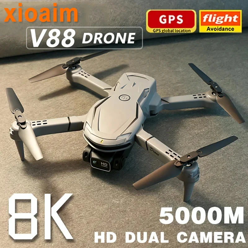 For Xiaomi Mini V88 Drone 8K 5G GPS Professional HD Aerial Photography Remote Control Aircraft HD