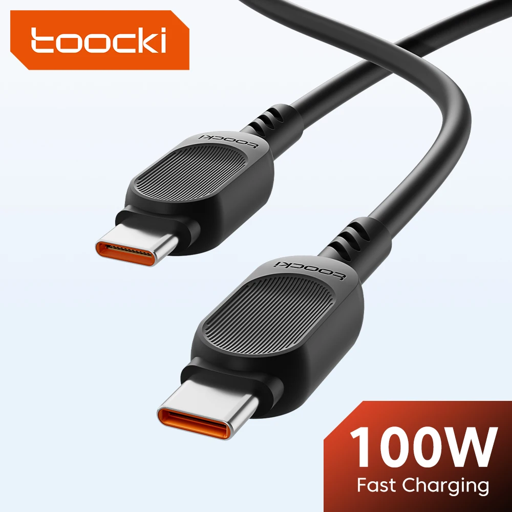 Toocki 100W USB Type C to USB C  Cable PD Fast Charging Type C Charger Cable for Macbook Xiaomi