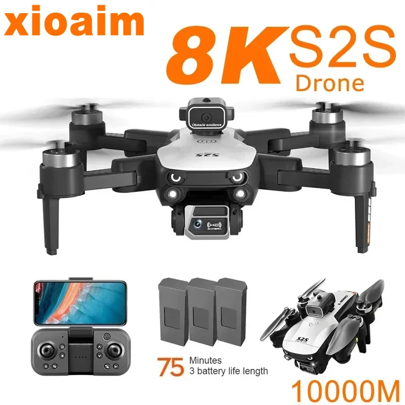 For Xiaomi S2S Mini Drone 4k 8K HD Camera Obstacle Avoidance Aerial Photography Brushless Motor