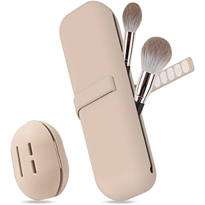 Travel Makeup Brush Holder  Silicone Cosmetic Brushes Bag  Makeup Sponge Case Portable Waterproof