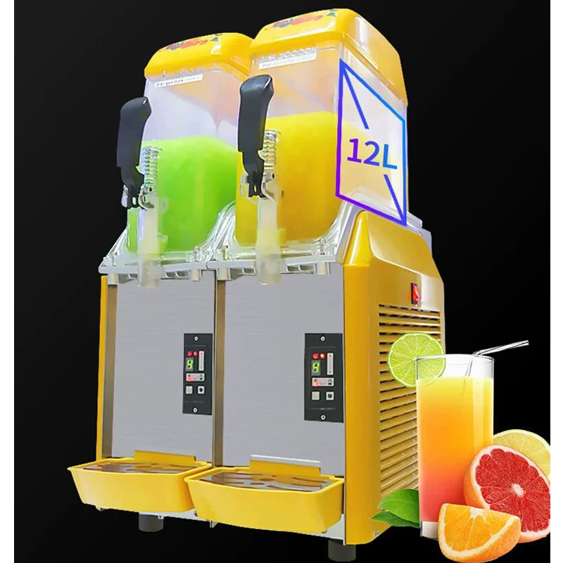 Commercial Slushy Machine  12L * 2 Ice Slusher Single Cylinder Snow Melting Machine Cold Drink