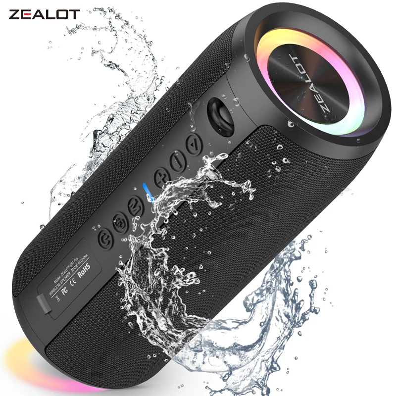 ZEALOT S51Pro Bluetooth Speaker Outdoor IPX6 Waterproof 40W BT5.2 Loudspeaker Stereo Surround