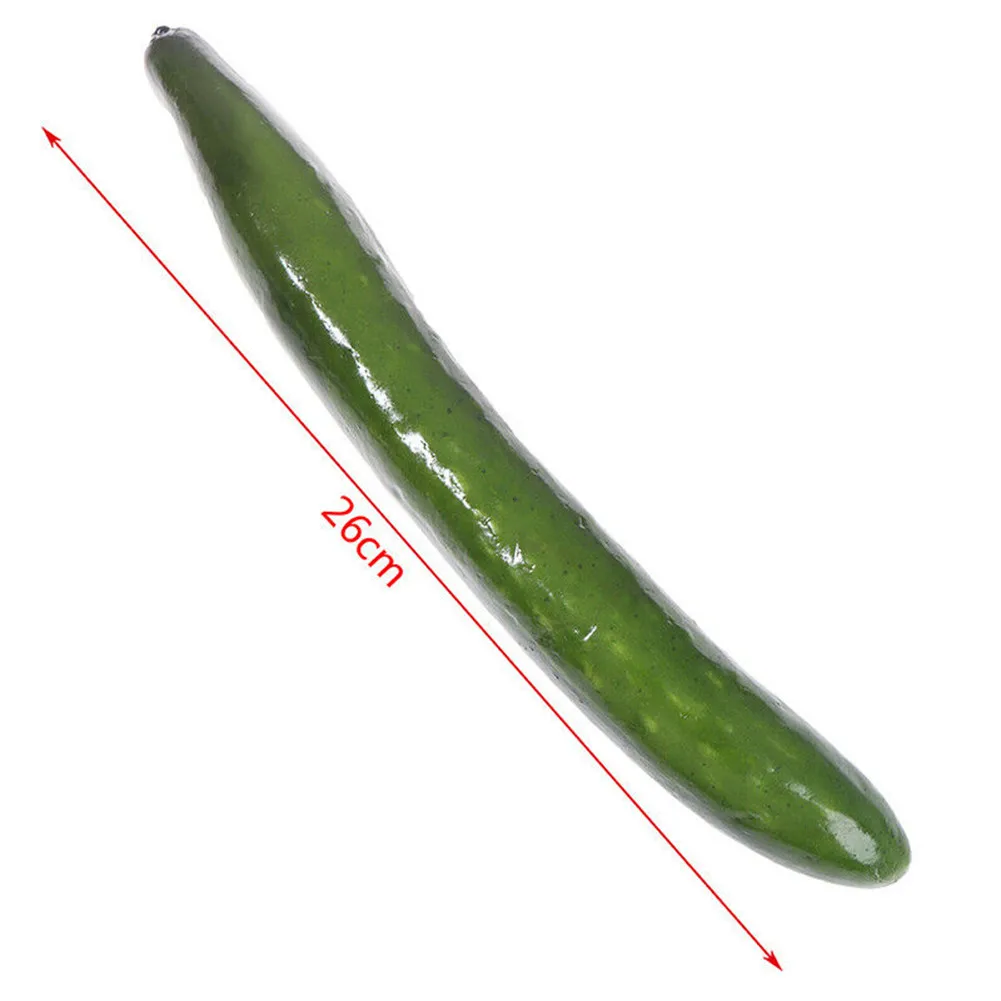 3pcs Simulation Cucumber 26cm Foam Lifelike Simulation Cucumber Fake Vegetable Props Home Kitchen