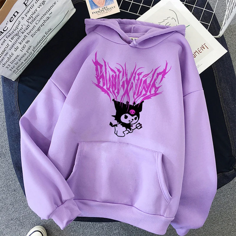 Vintage Sweatshirts 90s Y2k Gothic Hoodies Kuromi Japanese Anime Hoodie Kuromi Sweatshirt Clothes