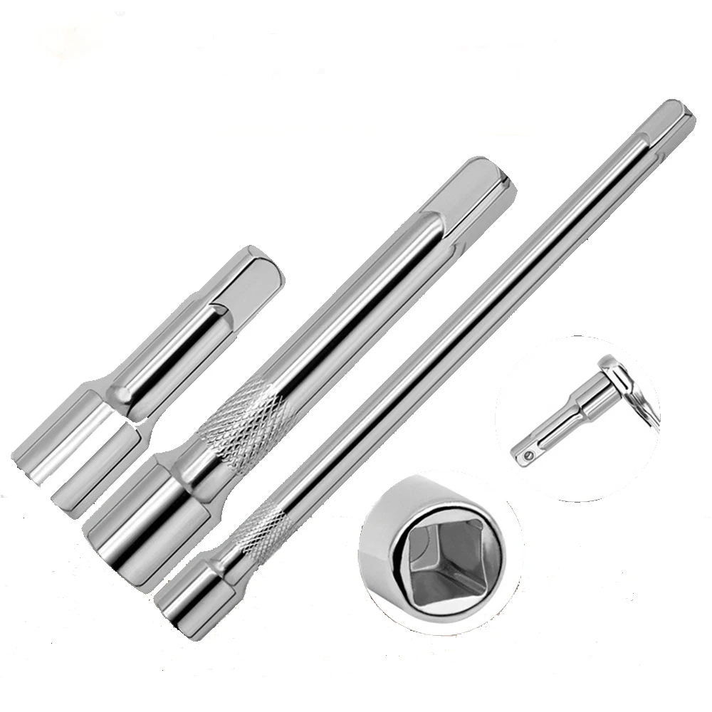 1Piece 1/2 Socket Ratchet Wrench Extension Bar 75/125/250 mm Long Bar Steering Sleeve Connecting Rod