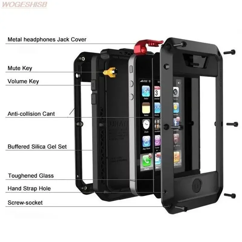 Armor Heavy Duty Protection Case for iPhone 7 8 6 6s Plus XR X Xs 11 12 13 15 Pro Max 14 Plus SE 360