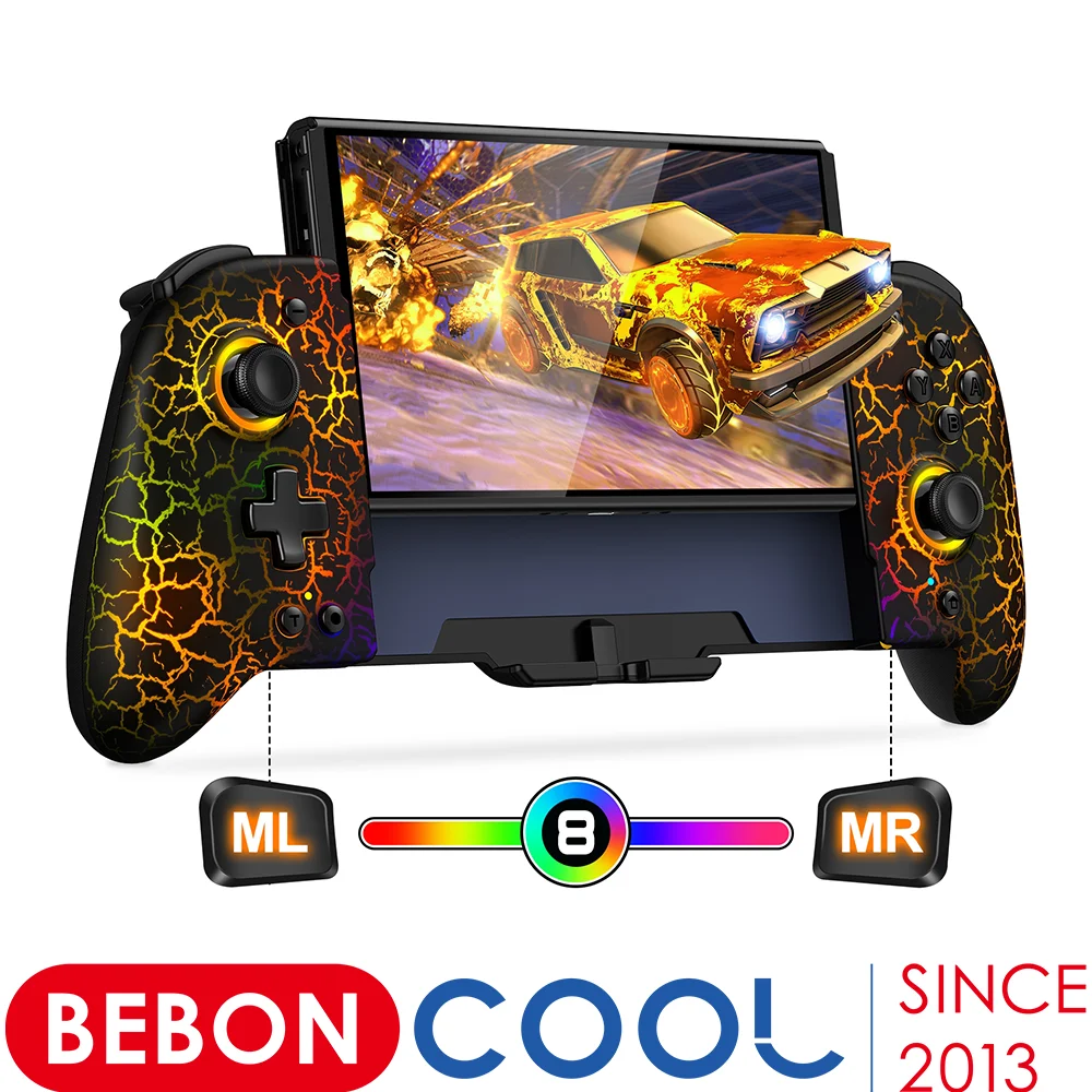 BEBONCOOL RGB Bluetooth Controller For Nintendo Switch/Switch OLED Handheld wireless handle