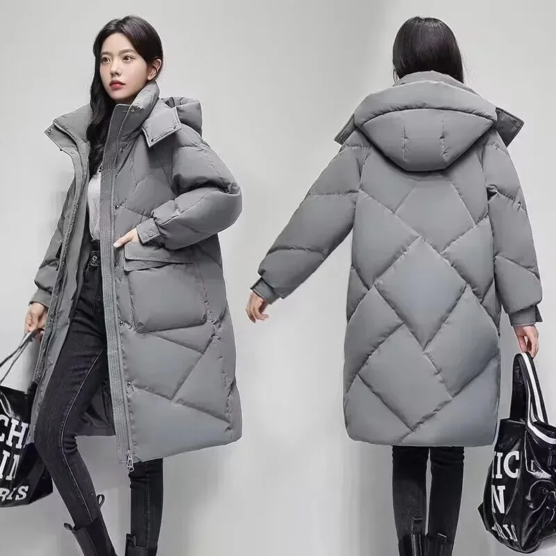 New Winter Women Parka Hooded Jackets Thicken Warm Cotton-padded Puffer Coats Casual Long Parkas