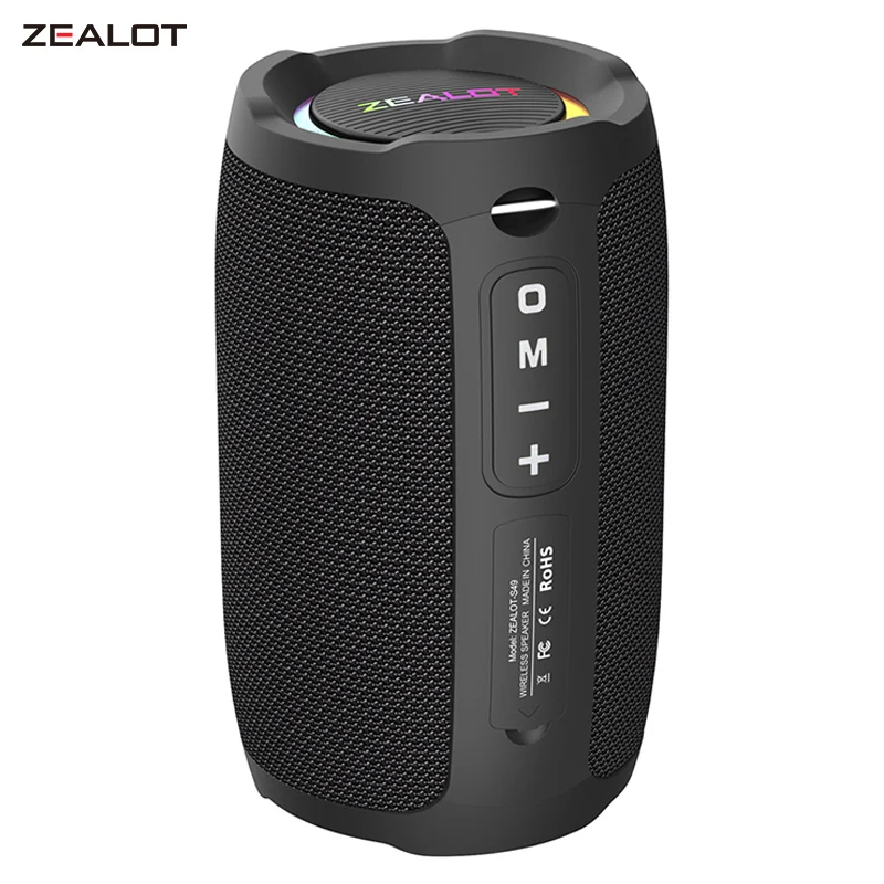 ZEALOT S49 Portable Bluetooth Speaker 20W IPX7 Waterproof Powerful Sound Box Bass Boost Dual Pairing