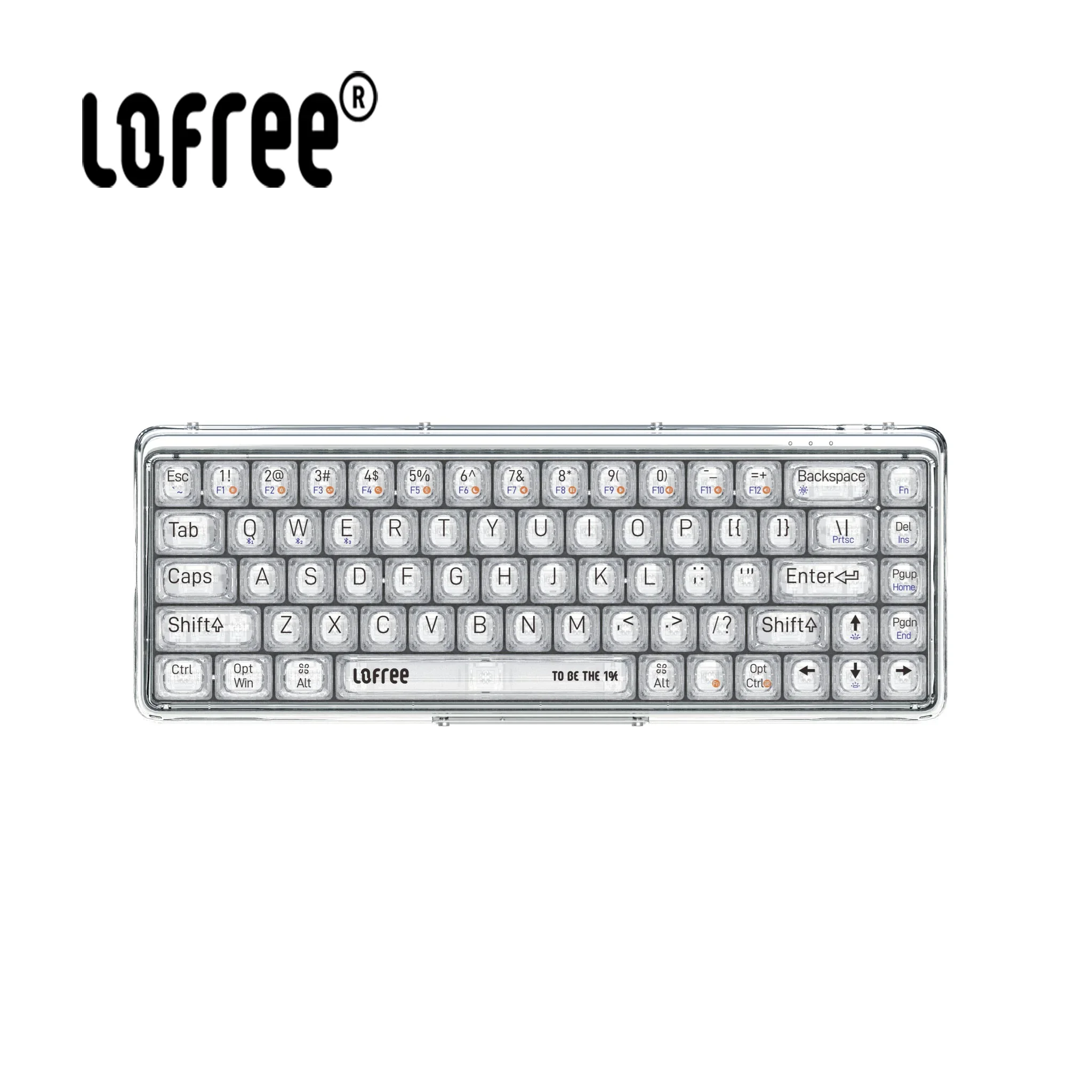 LOFREE 1% Transparent Mechanical Keyboard Bluetooth 5.0/2.4G Wireless/Wired Mechanical Keyboard for