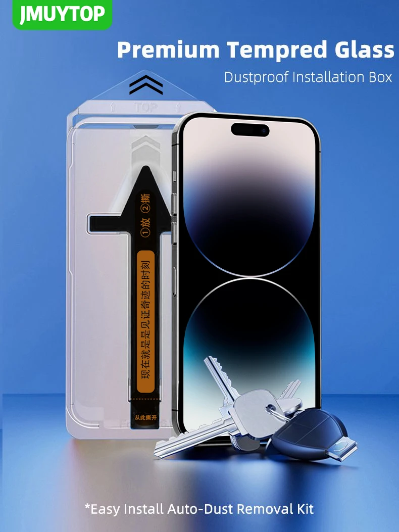 Premium Screen Protector for iPhone 15 14 13 12 11 Pro Max Tempered Glass Full Cover Easy Install