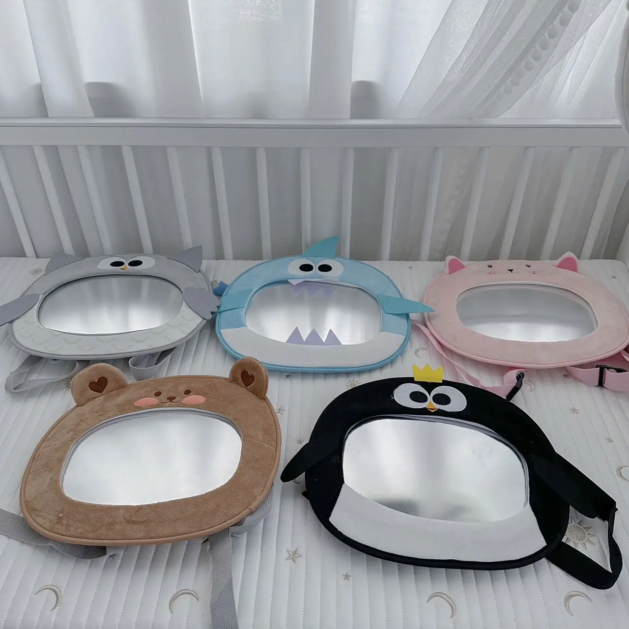 Korean children's rearview mirror  car baby safety seat observation mirror  baby cartoon acrylic car
