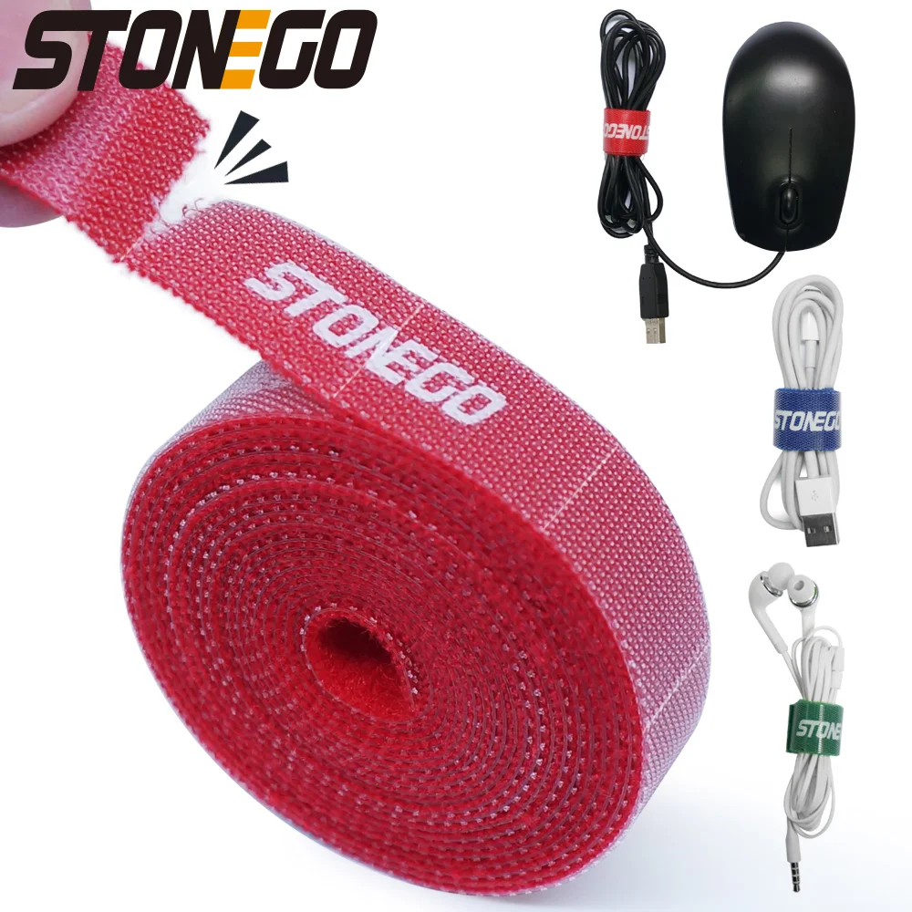 STONEGO Tearable USB Cable Winder Cable Organizer Ties Mouse Wire Earphone Holder HDMI Cord Free Cut