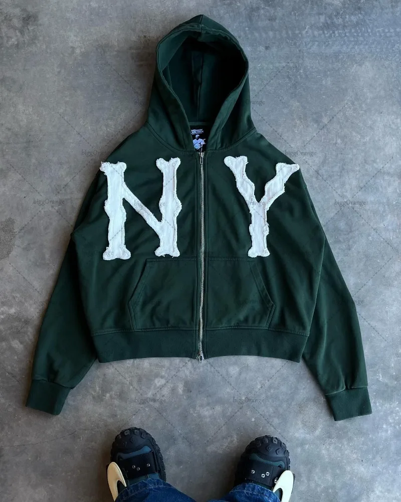Y2k Harajuku Retro Trendy Brand Letter Embroidery Oversized Sweatshirt  Women High Street Fashion