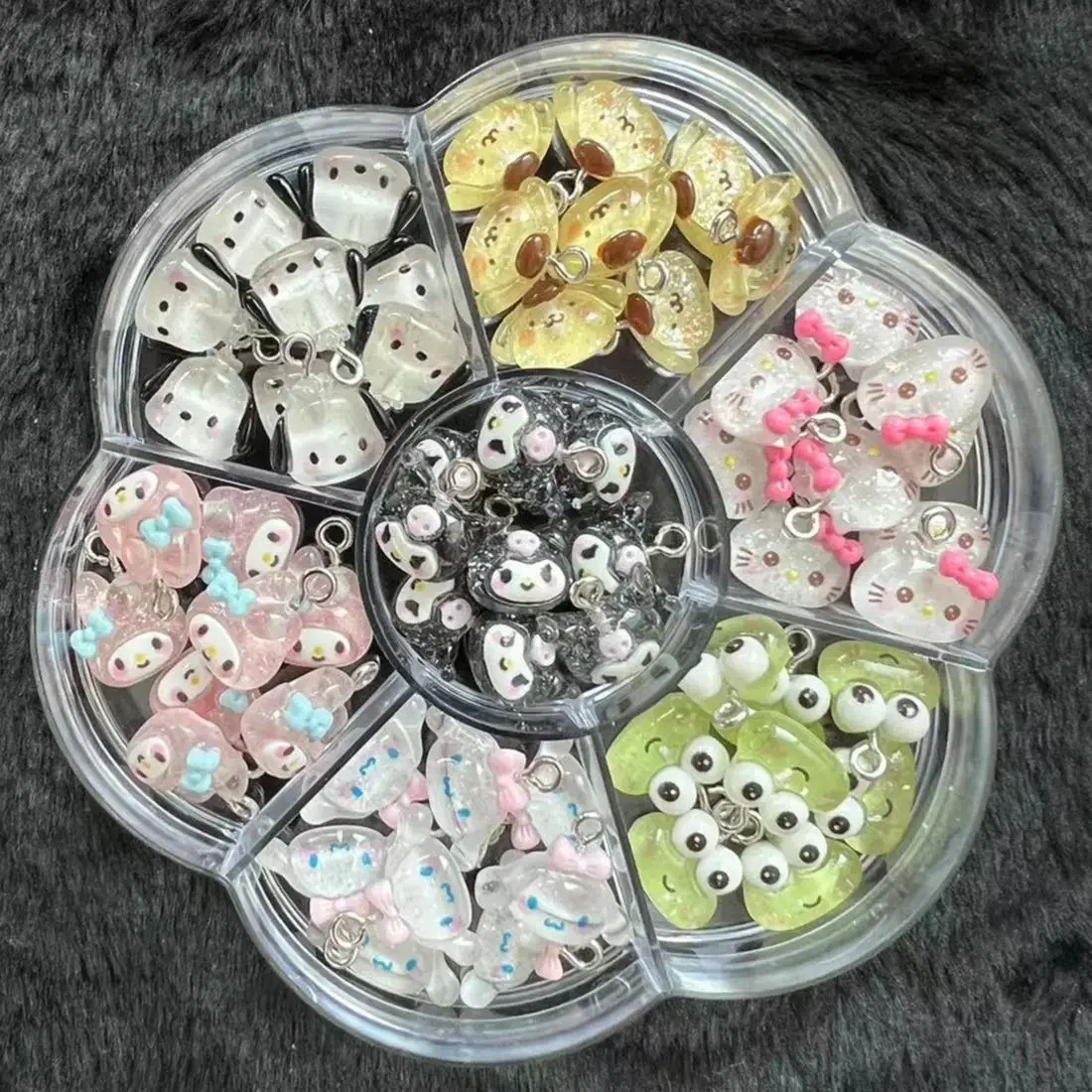 Mnini Sanrioed Cartoon Kuromi  Earring Bracelets Necklace Jewelry Making DIY Pendants Keychain