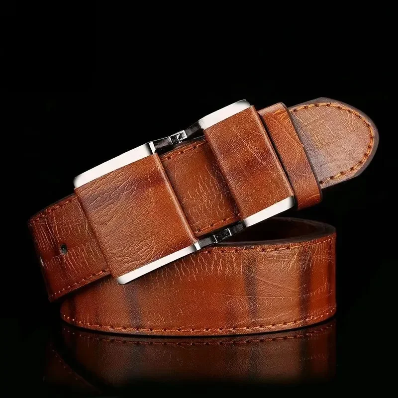 Hot Selling New Trendy Slim Fit Men's Smooth Buckle Classic Business Casual Belt Fashionable Simple