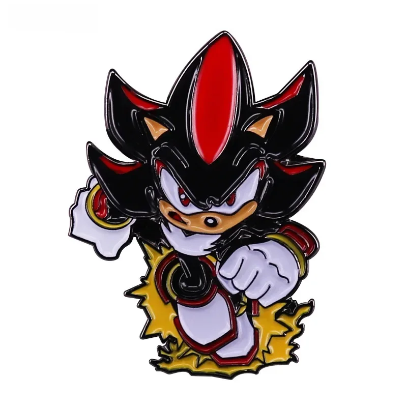 Shadow The Hedgehog Hard Enamel Pins Cartoon Anime Game Lapel Pin Japanese Fashion Badge Brooch for