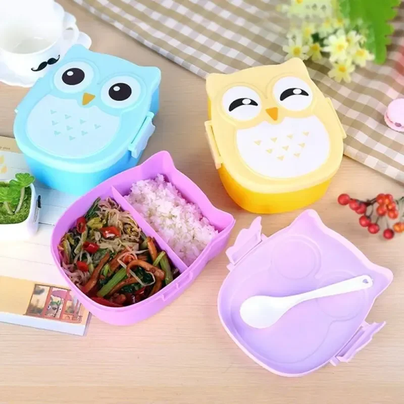 Portable Plastic Children Students Lunch Box Bento Box Food Container Carton Dinnerware Cutlery Food