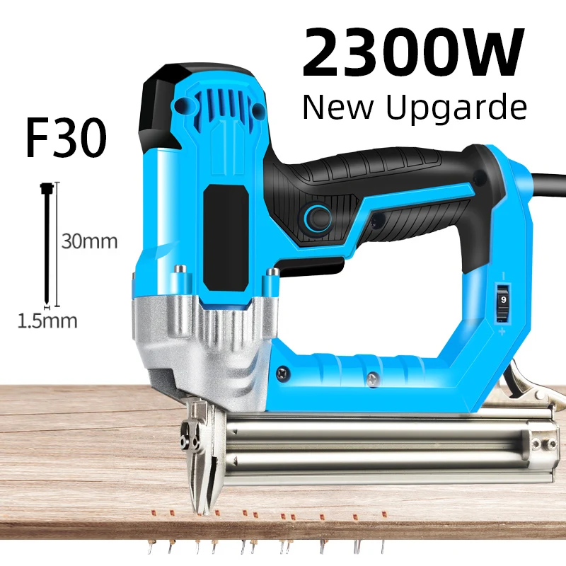2300W Electric Nail Gun 220V Woodworking Tools Electrical Straight Staple Nail F30/F25/F20/F15