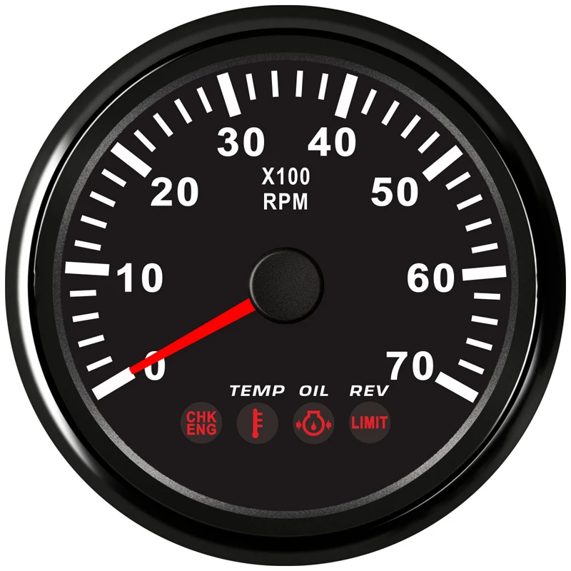 New Type Auto 85mm Tachometers 0-7000RPM Rev Counters for Boat with Rev Oil Pressure Temp and CHK