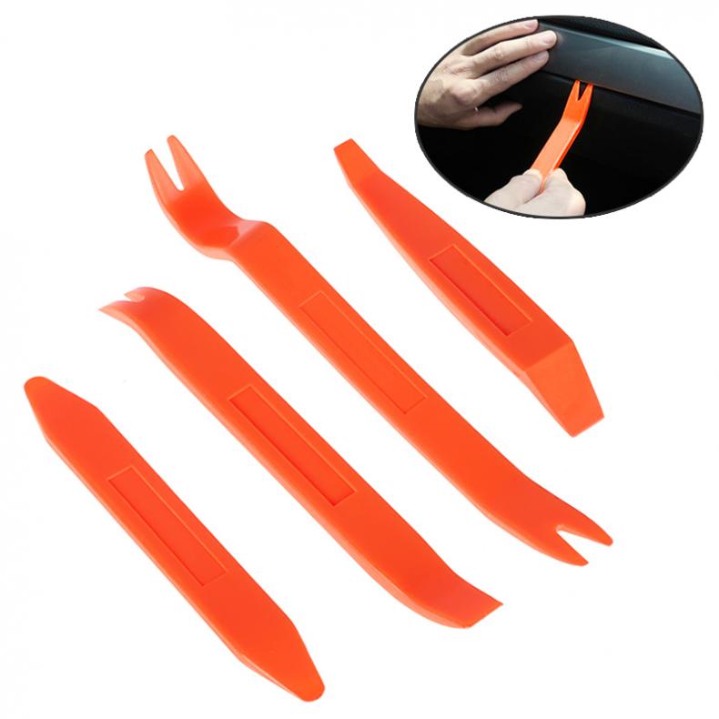 4pcs/lot Plastic Auto Car Pry Tool Kit Car Door Cip Panel Trim Dash Audio Radio Removal Installer Vehicle Dismantling Device