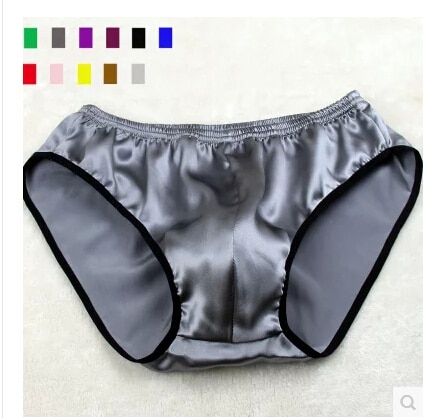 U male panties breathable comfortable silk panties male boxer 100% silk health care panties