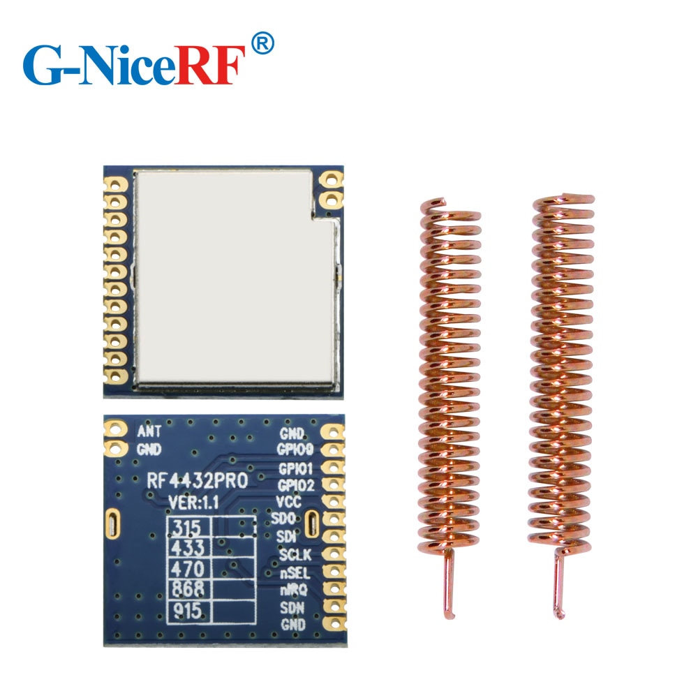 2pcs/lot RF4432PRO 100mW Si4432 FSK/ GFSK Embeded Anti-interference 433MHz Wireless Data Transceiver Module