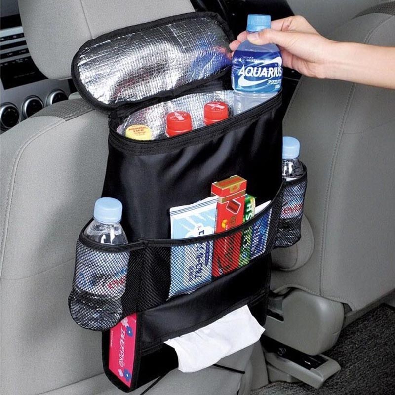 Multifunction Automotive Chair Organizer Mum Bag Oxford Waterproof Baby Bottle Thermal Bag Cooler Bag with Tissue Boxes