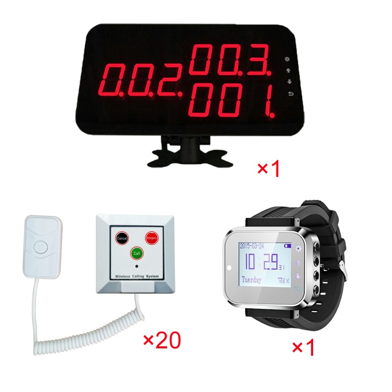 Patient nurse call system Health Center Panel+ 1 Up Watch + 20 Nurse call bell Call button from cord;Call; Emergency; Cancel