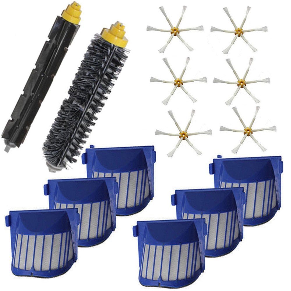 High Quality Bristle & Flexible Beater Brush Armed Aero Vac Filters Pack for iRobot Roomba 600 Series 620 630 650 660