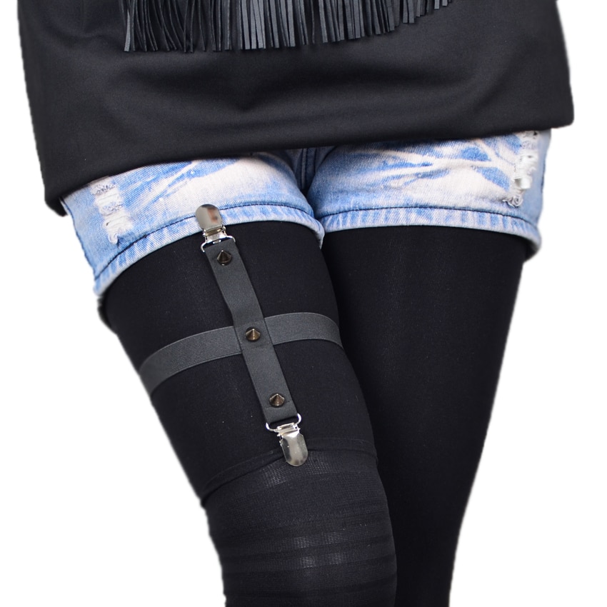 Women New women stockings Garters Gothic Harajuku Rivet Many styles black garter Handmade cosplay wedding leg garter