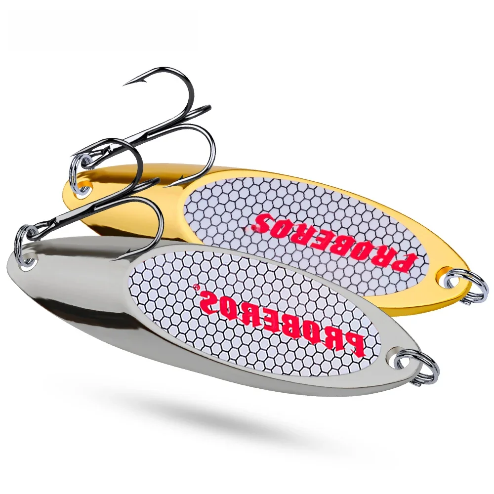 PROBEROS Fishing Biats Metal Spoon Lure 1g-60g Metal Bass Baits Silver Spoon Fishing Lure 10#-2#