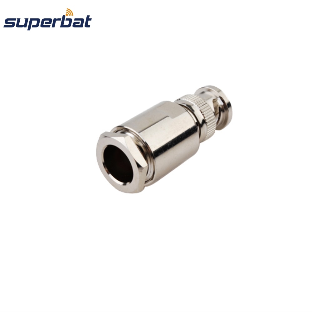Superbat 10pcs BNC Clamp Male Crimp RF Coaxial Connector Straight for Cable RG8,RG214,KSR400,LMR400 Cable Mount