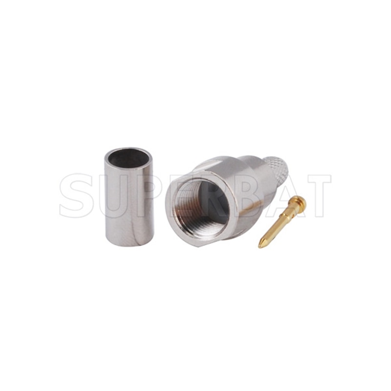 Superbat 10pcs FME Crimp Male Connector for Cable RG58, RG142,RG400,LMR195