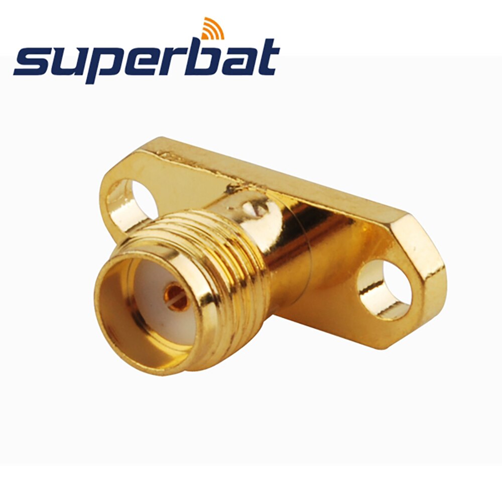 Superbat 10pcs SMA 2 hole Panel Mount Female with Long Dielectric and Solder Post Connector