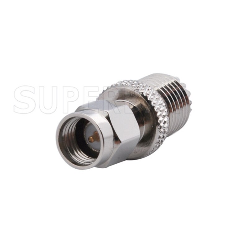 Superbat 5pcs Mini-UHF to SMA RF Adapter Mini-UHF Female to SMA Male Straight Connector