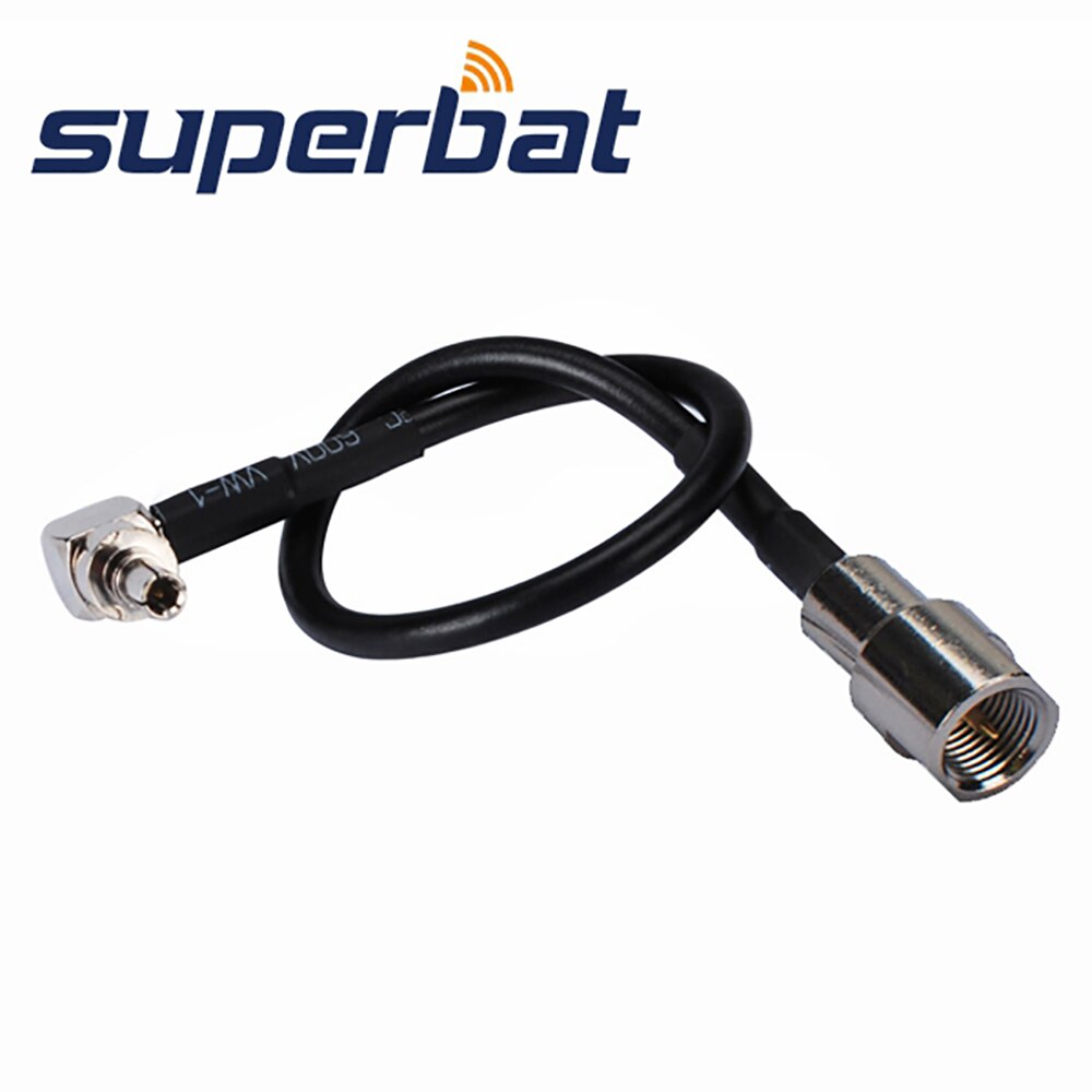 Superbat FME Plug Straight to CRC9 Male Right Angle Pigtail Cable RG174 20cm for Huawei Modem PCMCIA