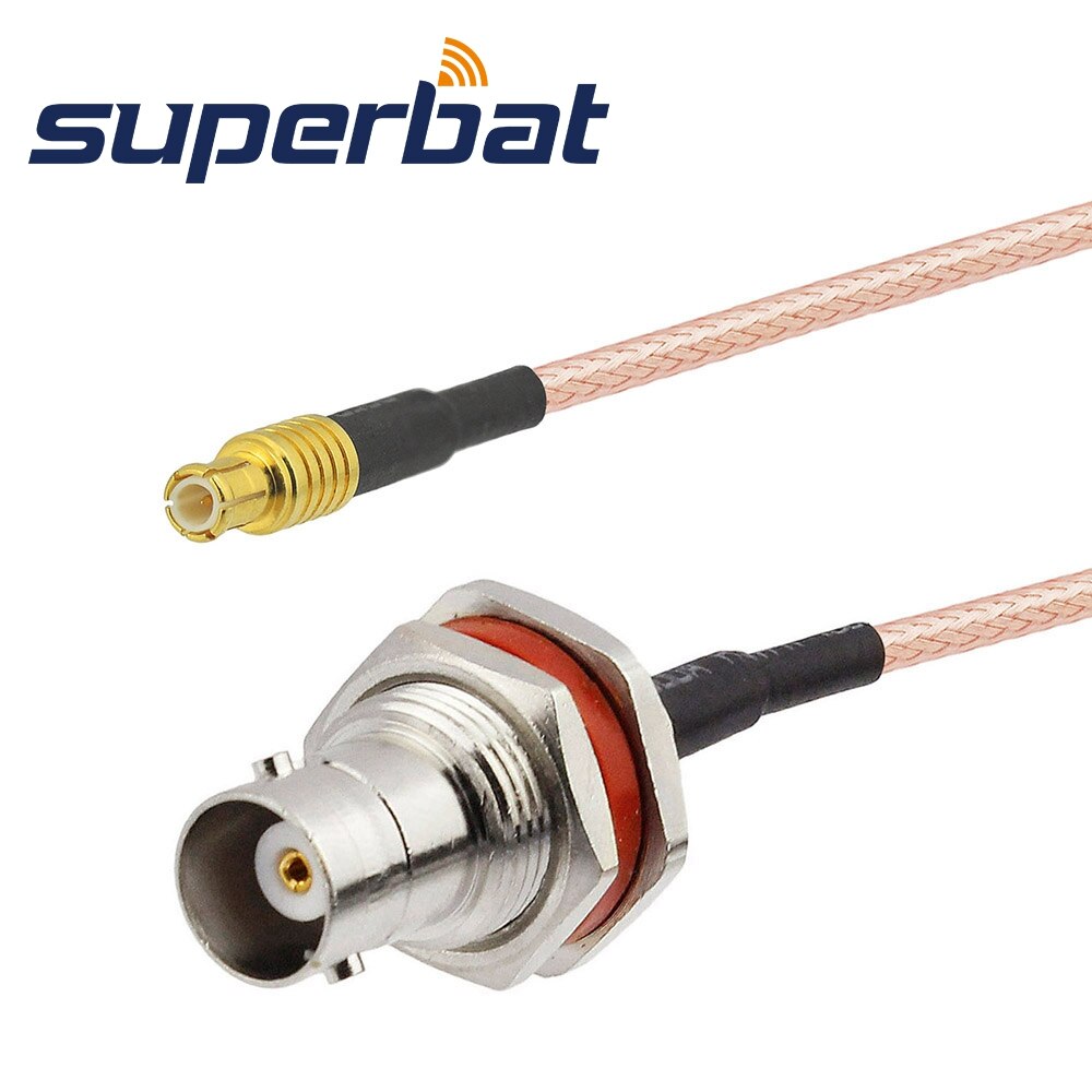Superbat BNC Female Bulkhead with O-ring Straight to MCX Male Straight Cable RG316 20cm for Wireless