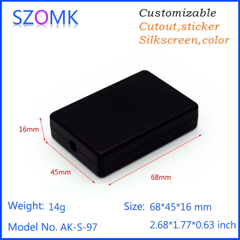 5Pcs 68*45*16mm szomk diy plastic small electrical caninet distribution enclosure project housing plastic case pcb enclosure