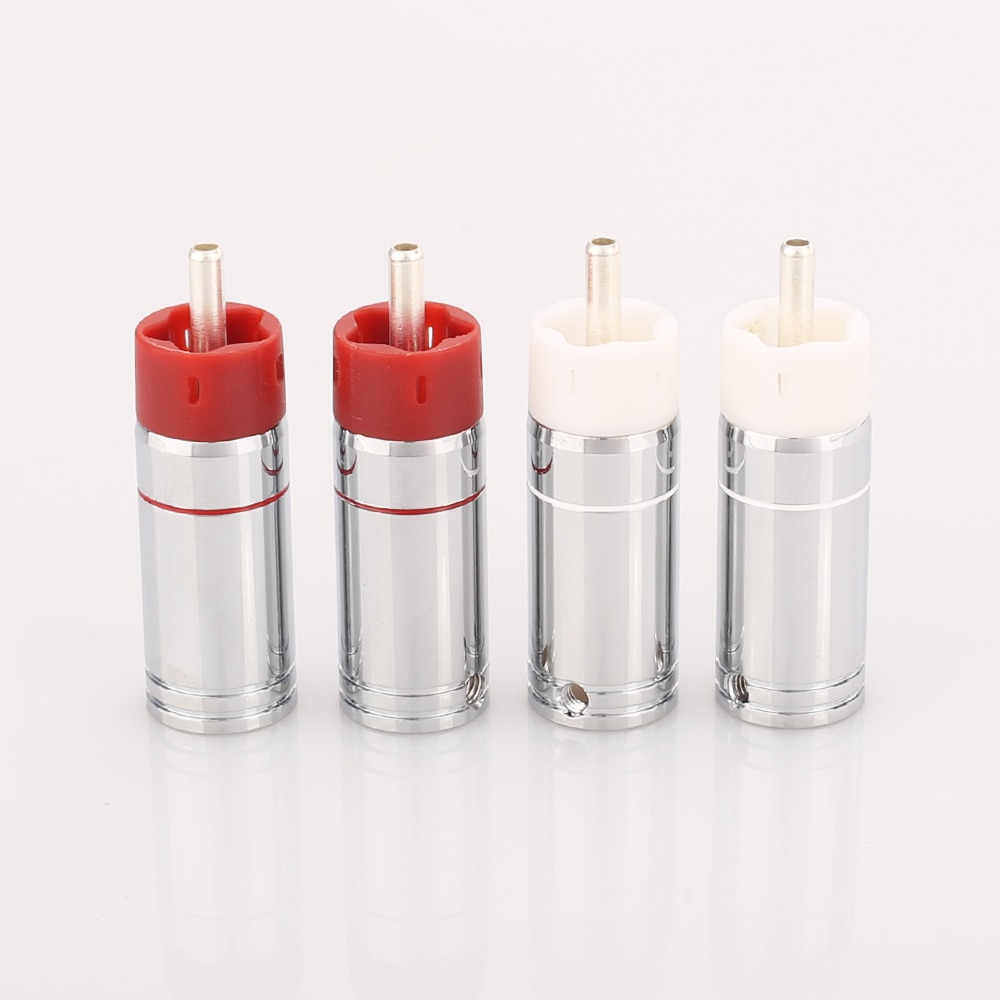 Star Line Silver Plated Tellurium Copper RCA Plugs connectors 2 Pair / 4pcs